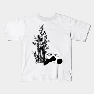 Panda Bear and Little Bird Kids T-Shirt